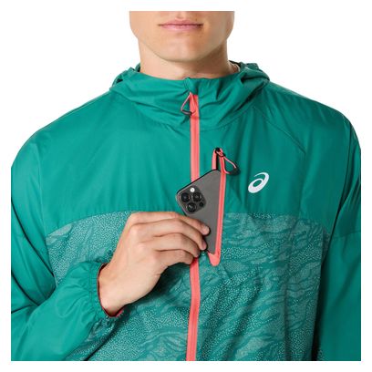 Veste coupe-vent Asics Fujitrail Packable Vert Homme