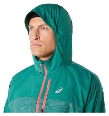 Veste coupe-vent Asics Fujitrail Packable Vert Homme