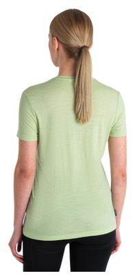 T-shirt Technique Femme Icebreaker Merinos 150 Tech Lite III Contour Waves Vert