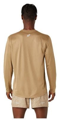 Maillot manches longues Asics Fujitrail Logo Beige/Marron Homme