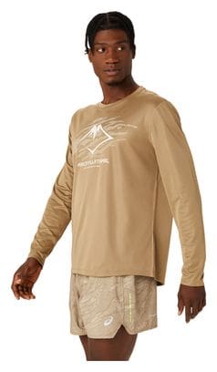 Maillot manches longues Asics Fujitrail Logo Beige/Marron Homme