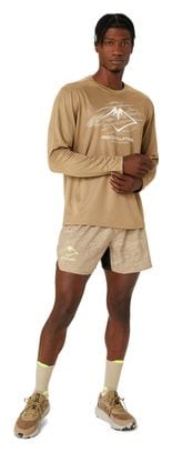 Maillot manches longues Asics Fujitrail Logo Beige/Marron Homme