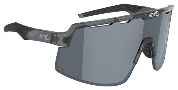 Azr Speed RX Crystal Black/Mirrored Gray Sunglasses Set + Clear Lens