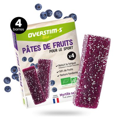 4 Overstims Bio-Fruchtpasten Fruit'N Perf Heidelbeere