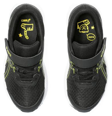 Asics Contend 8 PS Zwart Geel Kinderschoenen