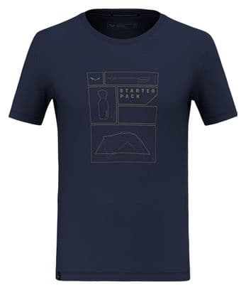 Salewa Eagle Pack Dry Short Sleeve T-Shirt Blue