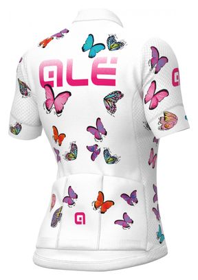 Maillot Manches Courtes Femme Alé Butterfly Blanc