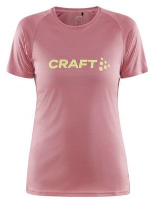 Damen Kurzarmtrikot Craft Core Essence Logo Pink