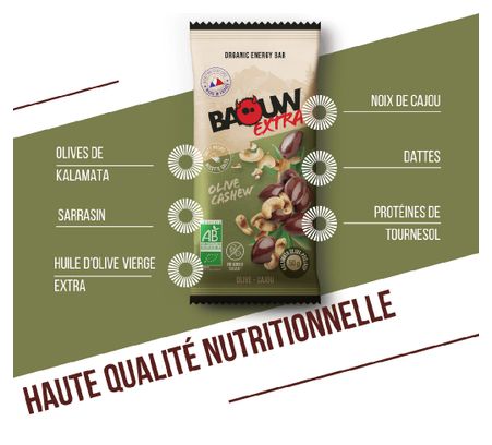 Baouw Extra Olijf/Cashew Energiereep 50g