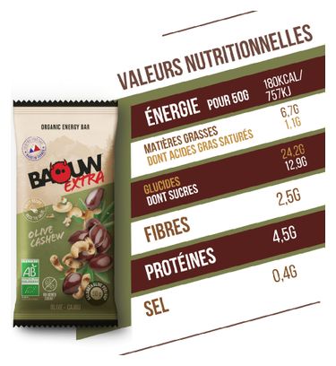 Baouw Extra Olijf/Cashew Energiereep 50g