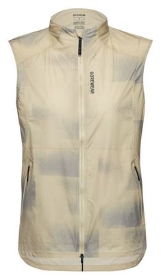 Gore Wear Concurve Cloud Sleeveless Windbreaker Jacket for Women in Beige and Gray