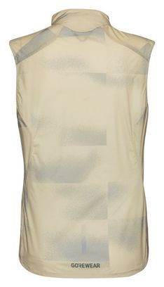 Gore Wear Concurve Cloud Sleeveless Windbreaker Jacket for Women in Beige and Gray