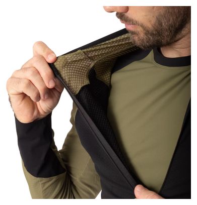 Dynafit Alpine Thermoshirt mit halbem Reißverschluss, Schwarz/Khaki, Herren