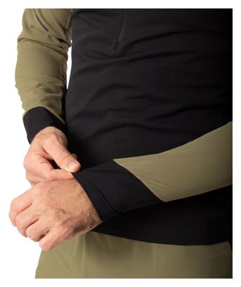 Dynafit Alpine Thermoshirt mit halbem Reißverschluss, Schwarz/Khaki, Herren