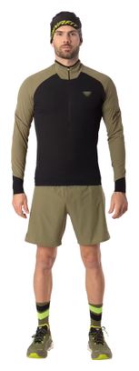 Dynafit Alpine Thermoshirt mit halbem Reißverschluss, Schwarz/Khaki, Herren
