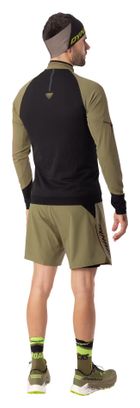 Dynafit Alpine Thermoshirt mit halbem Reißverschluss, Schwarz/Khaki, Herren