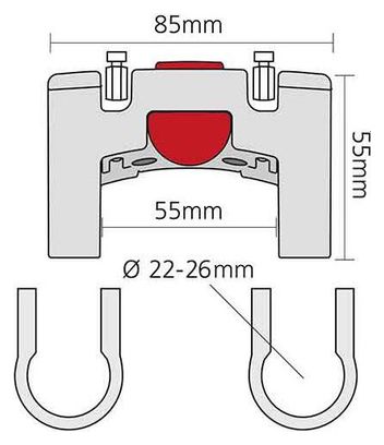 KLICKfix Supporto carro davanti Nero Rosso