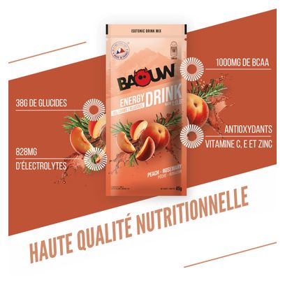 Baouw Energie-drank Perzik &amp; Rozemarijn 45 g