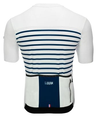 Produit Reconditionné - Maillot Manches Courtes LeBram Ventoux Blanc Bleu Coupe Ajustée