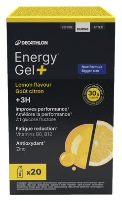 Energie-Gel Decathlon Nutrition Energy Gel+ Zitrone - 20 x 35 ml