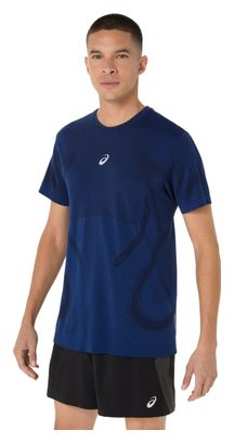 Asics Road naadloze trui met korte mouwen blauw heren