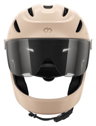 Virgo Integral Mips Beige - Casque Intégral Urbain avec visière et phare arrière