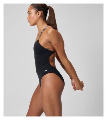 Costume intero Speedo V Class Active Back da donna nero/grigio