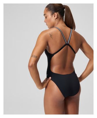 Costume intero Speedo V Class Active Back da donna nero/grigio