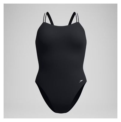 Costume intero Speedo V Class Active Back da donna nero/grigio