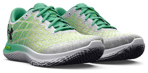 Under Armour FLOW Velociti Wind 2 White Green Yellow Women's Running Shoes