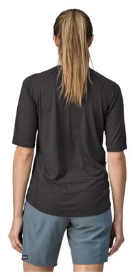 Camiseta de mujer Patagonia Cap Cool Trail Bike Henley Negra