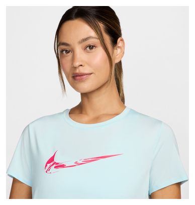 Maillot de manga corta azul Nike One para mujer