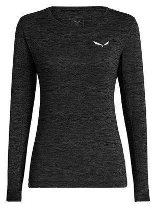 Maglietta a maniche lunghe Salewa Puez Melange Dry nera da donna