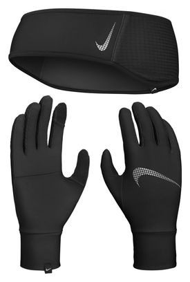 Nike Essential Running Stirnband + Handschuhe Black Women