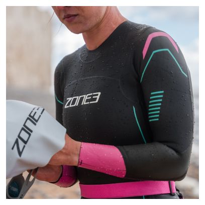 Traje de neopreno para triatlón Zone3 Agile para mujer Negro/Rosa