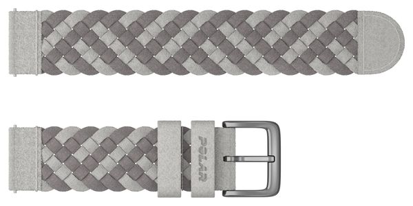 Polar 20mm Grey Alcantara Stone Leather Bracelet