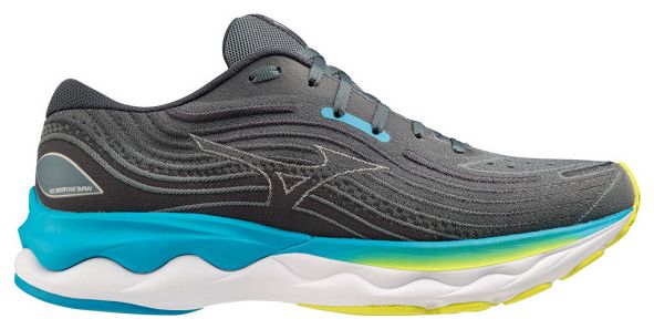 Chaussures de Running Mizuno Wave Skyrise 4 Gris Bleu Jaune