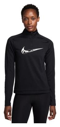 Haut 1/4 Zip Nike Swoosh Noir Femme