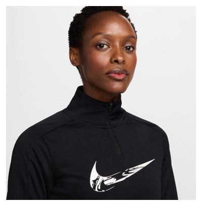 Chaqueta Nike Swoosh Negra 1/4 Cremallera Mujer <strong>