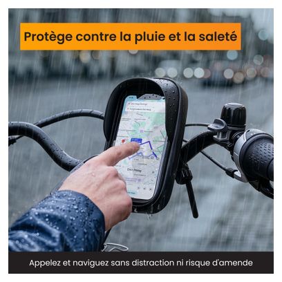Support téléphone pour velo - Etanche - Rotation à 360 Degrés Noir