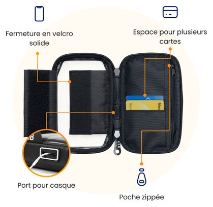 Support téléphone pour velo - Etanche - Rotation à 360 Degrés Noir
