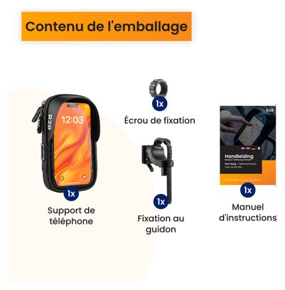 Support téléphone pour velo - Etanche - Rotation à 360 Degrés Noir