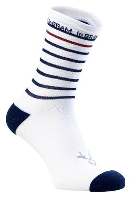 Paire de Chaussettes LeBram Ventoux Marinière Blanc Bleu Bordeaux