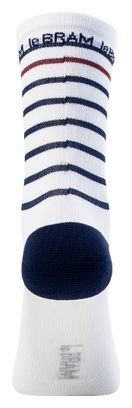 LeBram Ventoux Marinière Pair of Socks White Blue Bordeaux