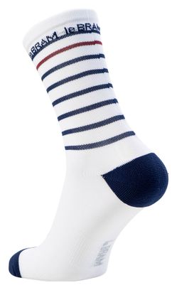 LeBram Ventoux Marinière Pair of Socks White Blue Bordeaux