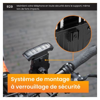 Support et Protection Smartphone robuste pour vélo R2B Rotation à 360 degrés