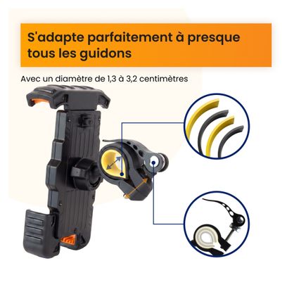 Support téléphone pour velo - Robuste - Rotation à 360 degrés