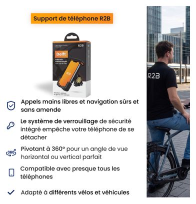 Support téléphone pour velo - Robuste - Rotation à 360 degrés
