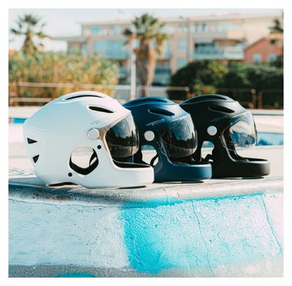 Virgo Integral Blanc - Casque Intégral Urbain avec visière et phare arrière