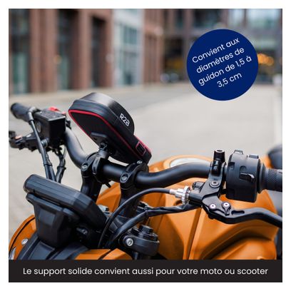 Support Téléphone pour Velo - Etanche - Rotation à 360 Degrés Noir/Rouge